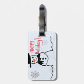 Étiquette À Bagage Snowman (Dos Vertical)