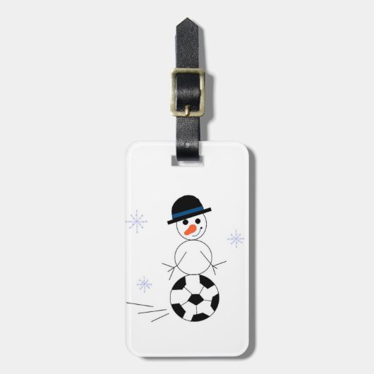 Étiquette À Bagage Snowman du ballon de football (Devant Vertical)