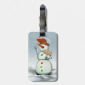 Étiquette À Bagage Snowman du Pôle Nord (Dos Vertical)