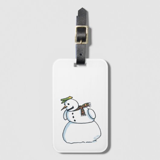 Étiquette À Bagage Snowman luggage tag (Devant Vertical)