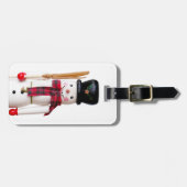Étiquette À Bagage Snowman Nutcracker - Texte personnalisé (Devant horizontal)