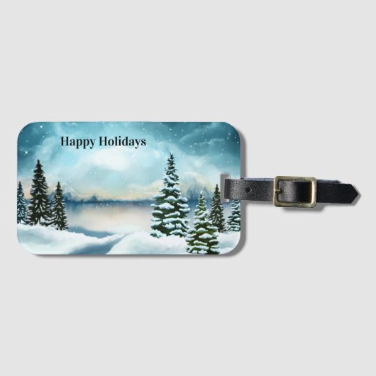 Étiquette À Bagage Snowy pine (Devant Horizontal)