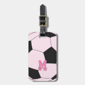 Étiquette À Bagage Soccer Joli rose (Devant Vertical)