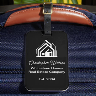 Étiquette À Bagage Société immobilière noire Realtor personnalisé