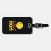 Étiquette À Bagage Softball Maman Fier Mère Mère du sport Joueur Fils (Devant horizontal)