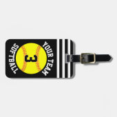 Étiquette À Bagage Softball Team Name et Player Number Fastpitpitch B (Devant horizontal)