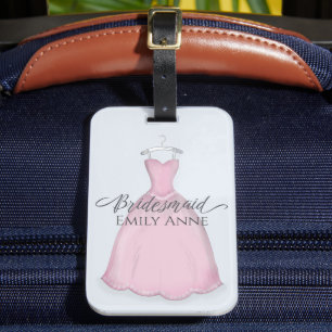 Étiquette À Bagage Soirée de mariée Mariage Vintage robe rose