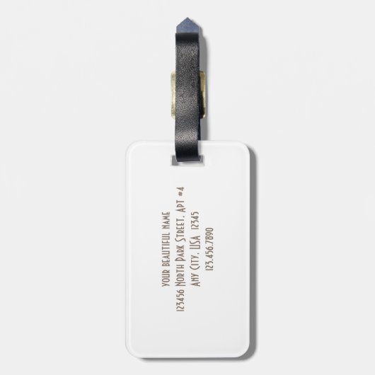 Étiquette À Bagage Sois-Tu Beau Script Lettrant du cuivre (Dos Vertical)