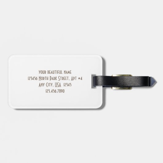 Étiquette À Bagage Sois-Tu Beau Script Lettrant du cuivre (Dos horizontal)