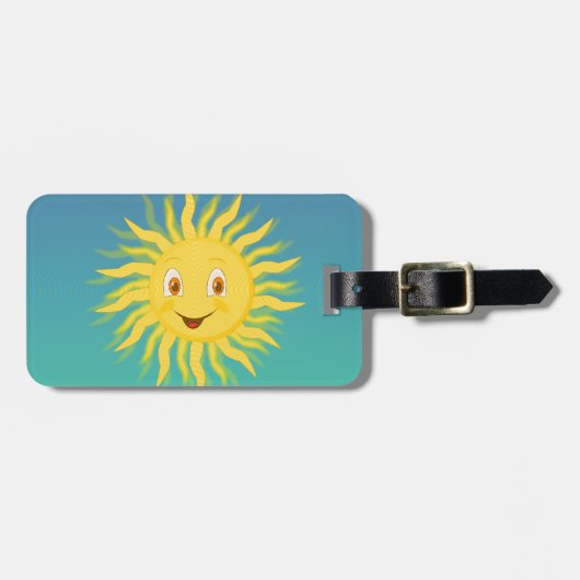 Étiquette À Bagage Soleil Avec Lignes Circulaires (Devant horizontal)