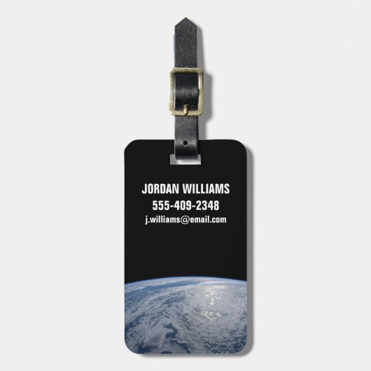 Étiquette À Bagage Soleil Brillant Sur L'Océan Pacifique Sud. (Devant Vertical)