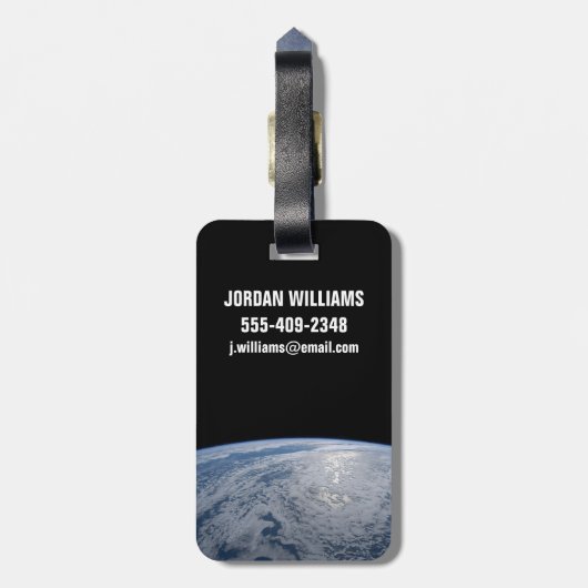 Étiquette À Bagage Soleil Brillant Sur L'Océan Pacifique Sud. (Dos Vertical)