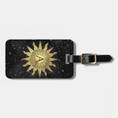 Étiquette À Bagage Soleil d'or céleste (Devant horizontal)
