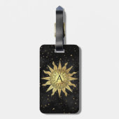 Étiquette À Bagage Soleil d'or céleste (Dos Vertical)