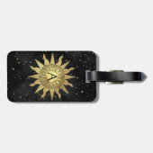 Étiquette À Bagage Soleil d'or céleste (Dos horizontal)