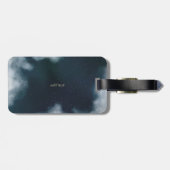 Étiquette À Bagage Soleil d'or céleste, Lune, Ciel nocturne étoilé (Dos horizontal)