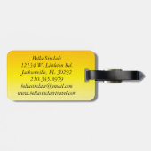 Étiquette À Bagage Soleil tropical avec un petit colibri (Dos horizontal)