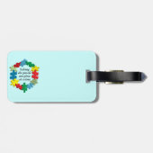 Étiquette À Bagage Solution de l'étiquette bleue de bagage de puzzle… (Dos horizontal)