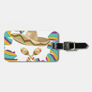 Étiquette À Bagage Sombrero et maracas
