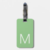 Étiquette À Bagage Son nom Monogram Modern sauge green (Dos Vertical)