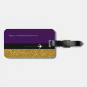 Étiquette À Bagage Son Voyage moderne chic violet (Dos horizontal)