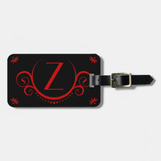 Étiquette À Bagage sophistication monogrammée rouge