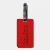 Étiquette À Bagage sophistication monogrammée rouge (Dos Vertical)