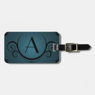 Étiquette À Bagage sophistications de monogramme sarcelle