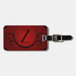 Étiquette À Bagage sophistications rouges de monogramme