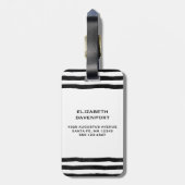 Étiquette À Bagage Sorcière mignonne en Casquette violet Halloween (Dos Vertical)