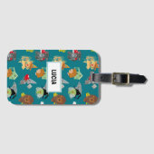 Étiquette À Bagage Sorcières, épouvantail et lion en vert (Devant Horizontal)