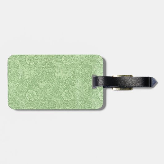 Étiquette À Bagage Souci de William Morris (vert) (Dos horizontal)