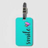 Étiquette À Bagage SOURIRE - coeur d'aquarelle (Devant Vertical)