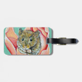 Étiquette À Bagage Souris dans une peinture de tulipe (Dos horizontal)