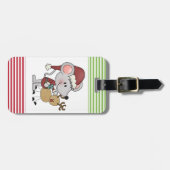 Étiquette À Bagage Souris de Noël et (Devant horizontal)