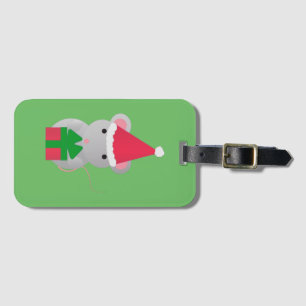 Étiquette À Bagage Souris de Noël mignonne