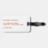 Étiquette À Bagage Souris de patinage sur glace mignonne (Dos horizontal)