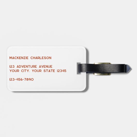 Étiquette À Bagage Souris de ski mignonne (Dos horizontal)