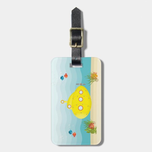 Étiquette À Bagage Sous-marin jaune profond (Devant Vertical)