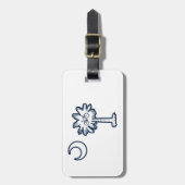 Étiquette À Bagage South Carolina Flag Palm Tree Bike (Devant Vertical)