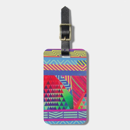 Étiquette À Bagage southwestern borders and triangles collage (Devant Vertical)