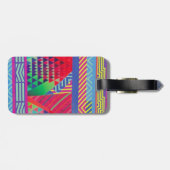 Étiquette À Bagage southwestern borders and triangles collage (Dos horizontal)