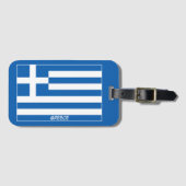 Étiquette À Bagage Souvenir drapeau de la Grèce (Devant Horizontal)