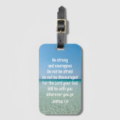 Étiquette À Bagage Soyez Fort Et Courageux Belle Plage Christian (Devant Vertical)