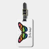 Étiquette À Bagage Soyez le changement - conception papillon (Devant Vertical)