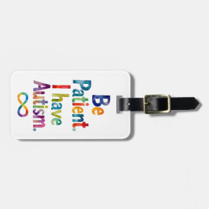 Étiquette À Bagage Soyez Patient J'Ai L'Autisme   Aquarelle Rainbow T