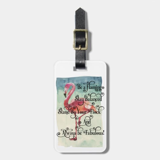 Étiquette À Bagage Soyez un Flamant rose rester équilibré (Devant Vertical)