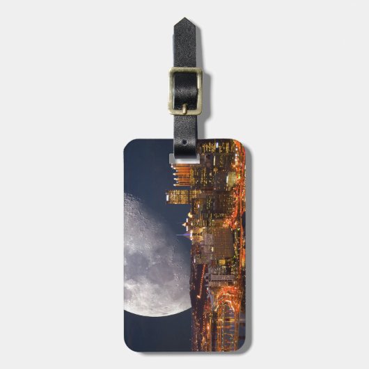 Étiquette À Bagage Spacey Pittsburgh (Devant Vertical)