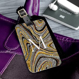 Étiquette À Bagage Sparkle Glam Parties scintillant girly marbre art 