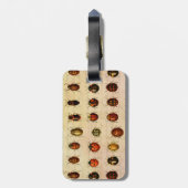 Étiquette À Bagage Spécimen de coccinelle vintage Motif Insecte antiq (Dos Vertical)